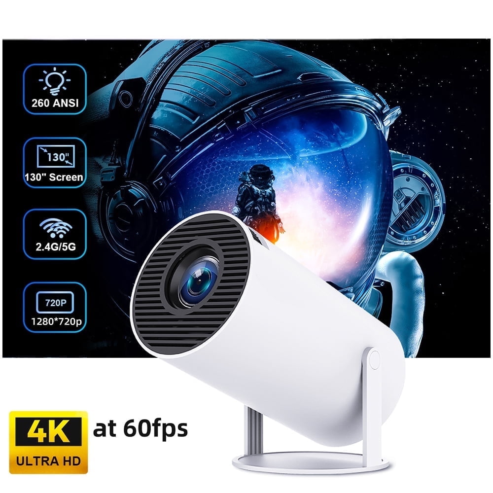 Mini HY300 Projector - Android 12, 2GB RAM, 16GB ROM, WiFi 6, 4K Max, Bluetooth Video Projector